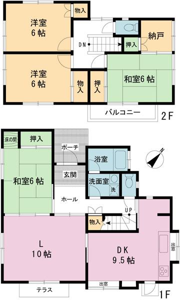 Floor plan. 55,800,000 yen, 4LDK, Land area 167.98 sq m , Building area 106.79 sq m