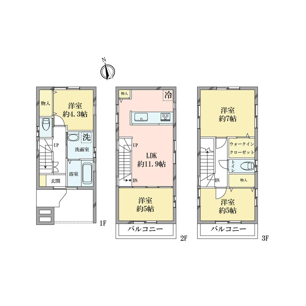 Floor plan. 41,500,000 yen, 4LDK, Land area 55 sq m , Building area 85.93 sq m