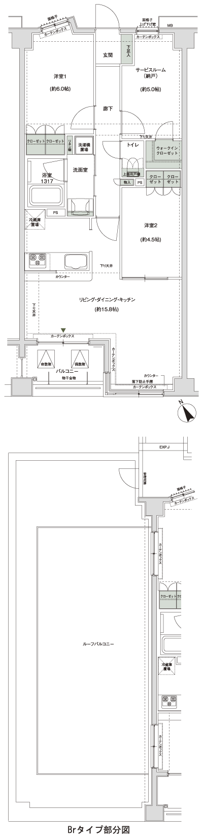 Floor: 2LDK + S (storeroom), the occupied area: 68.45 sq m, Price: TBD