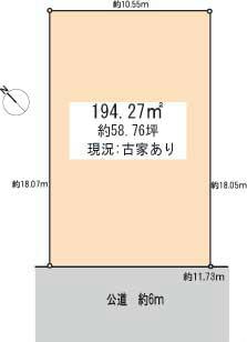 Compartment figure. Land price 48,800,000 yen, There is land area 194.27 sq m about 58 square meters