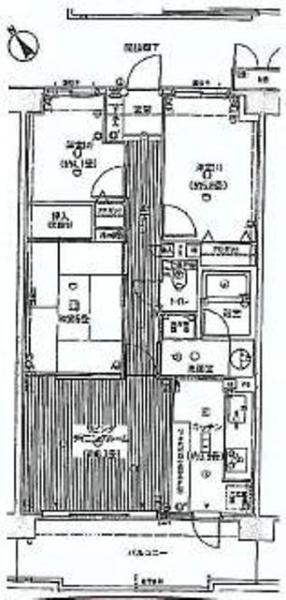 Floor plan. 3LDK, Price 31,650,000 yen, Footprint 63.6 sq m , Balcony area 11 sq m