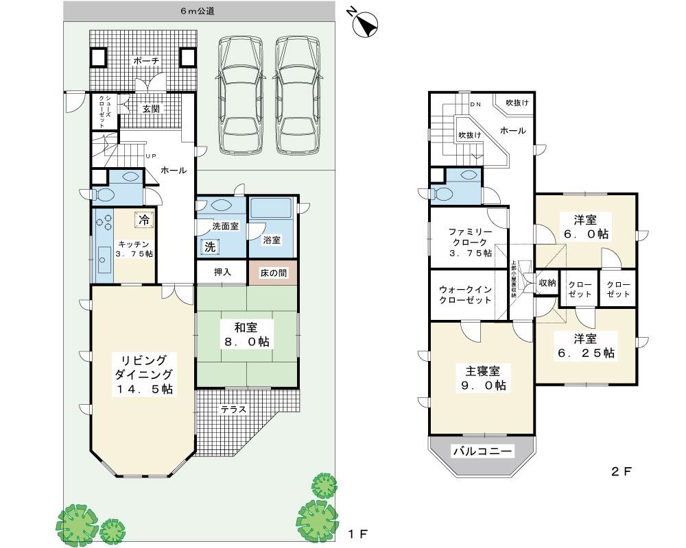 Floor plan. 45 million yen, 4LDK + S (storeroom), Land area 169.47 sq m , 4SLDK of building area 140.56 sq m Mitsui Home construction