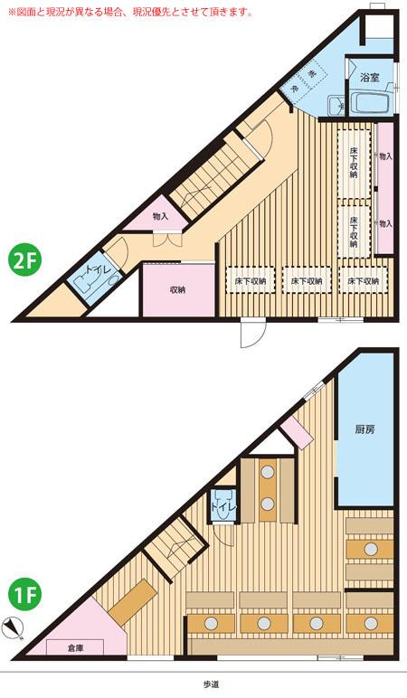 Floor plan. 42,500,000 yen, 1DK, Land area 59 sq m , Building area 97.19 sq m Floor