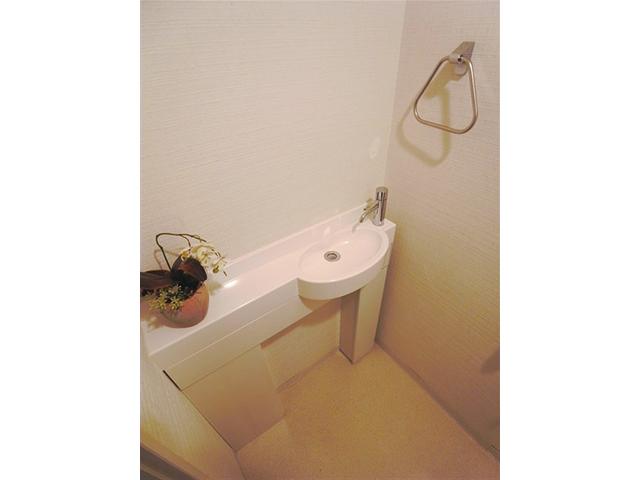 Toilet. Wash-basin with toilet