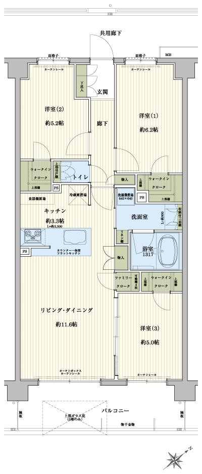 Floor: 3LDK + 3WIC + FC, the area occupied: 69.3 sq m, Price: 42,099,121 yen, now on sale