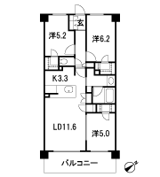 Floor: 3LDK + 3WIC + FC, the area occupied: 69.3 sq m, Price: 42,099,121 yen, now on sale