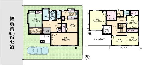 Floor plan. 64,800,000 yen, 5LDK+S, Land area 230.03 sq m , Building area 206.81 sq m