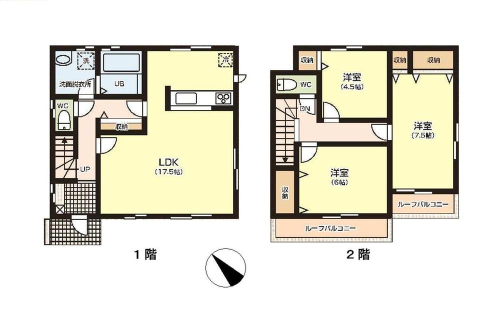 Floor plan. (Building 2), Price 41,800,000 yen, 3LDK, Land area 109.05 sq m , Building area 89.43 sq m