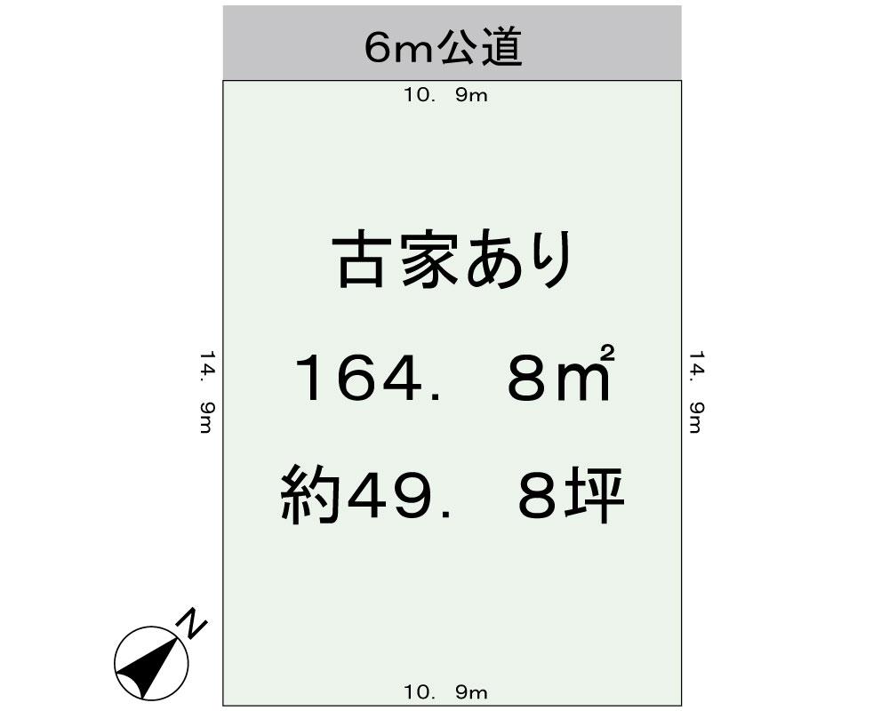 Compartment figure. Land price 59,800,000 yen, Land area 164.88 sq m about 49.8 square meters of shaping land