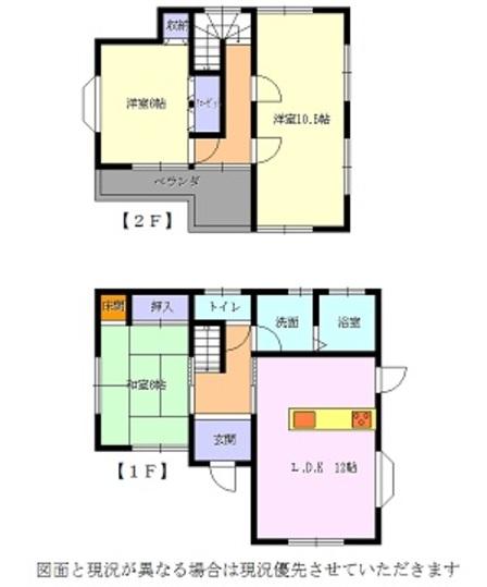 Floor plan. 9.8 million yen, 3LDK, Land area 140.5 sq m , Building area 84.45 sq m floor plan