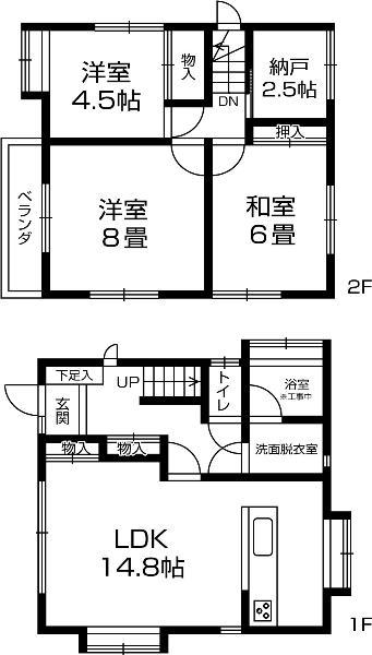 Floor plan. 12.8 million yen, 3LDK+S, Land area 130.83 sq m , It is a building area of ​​81.14 sq m 3SLDK There is a closet in the 2F It is good also try to use it as a study! ?