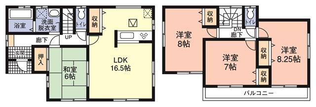 Floor plan. (1 Building), Price 18,800,000 yen, 4LDK, Land area 177.45 sq m , Building area 105.98 sq m