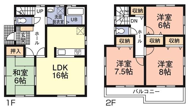 Floor plan. (3 Building), Price 19,800,000 yen, 4LDK, Land area 243.65 sq m , Building area 105.99 sq m