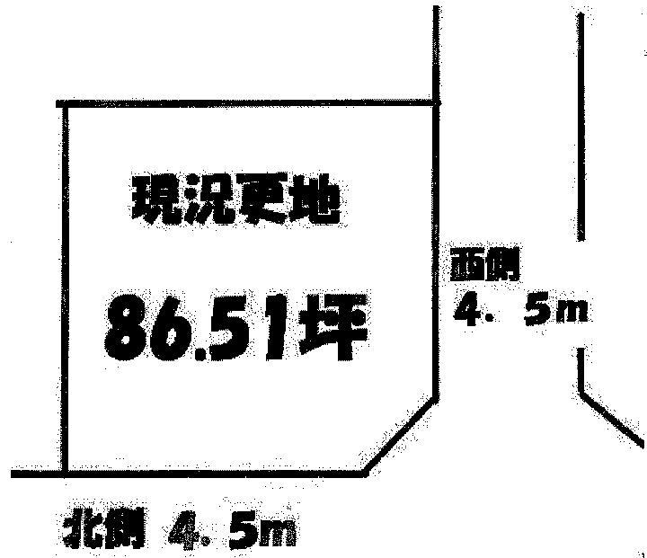 Compartment figure. Land price 3.8 million yen, Land area 286 sq m