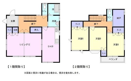 Floor plan. 5,980,000 yen, 3LDK+S, Land area 125 sq m , Building area 107.41 sq m
