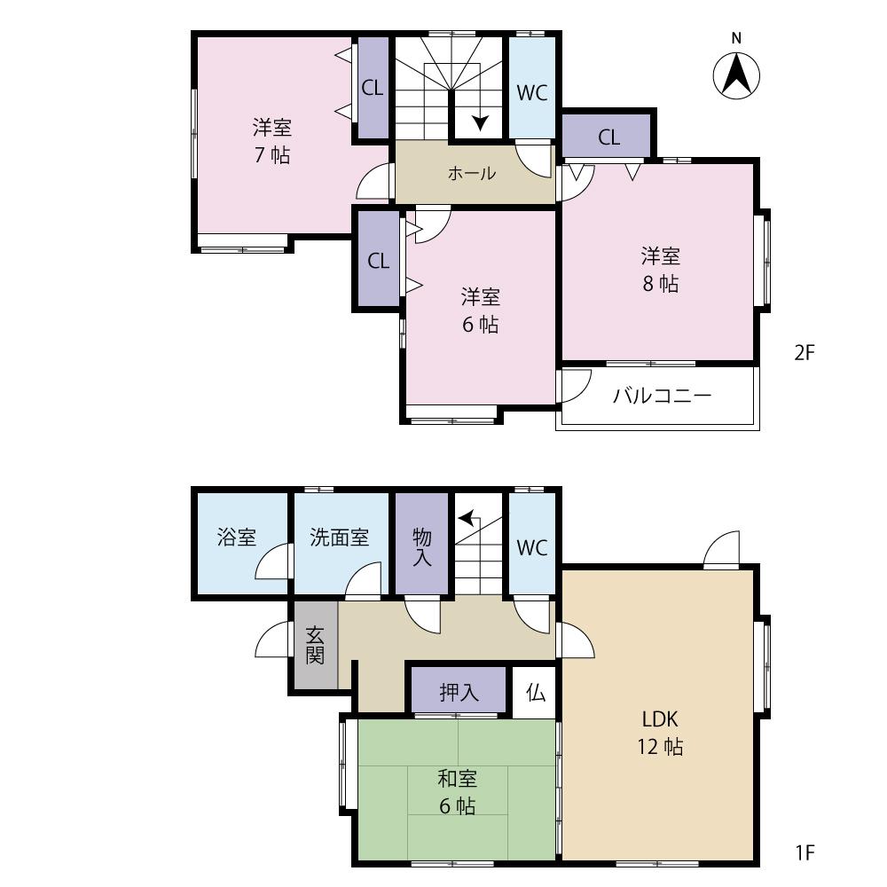 Floor plan. 15.8 million yen, 4LDK, Land area 151.13 sq m , Building area 101.17 sq m