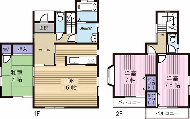 Floor plan. 9.8 million yen, 3LDK, Land area 241.51 sq m , Building area 91.08 sq m