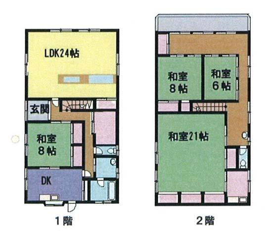 Floor plan. 16.8 million yen, 4LDK, Land area 516 sq m , Building area 198.74 sq m