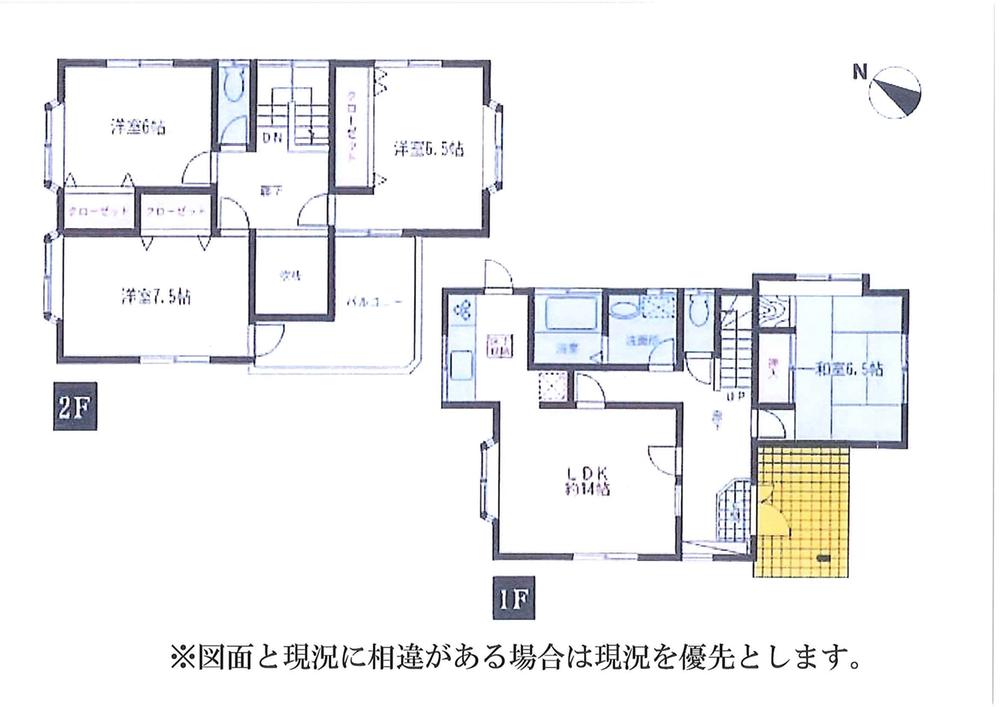 Floor plan. 13.8 million yen, 4LDK, Land area 153.03 sq m , Building area 106.4 sq m