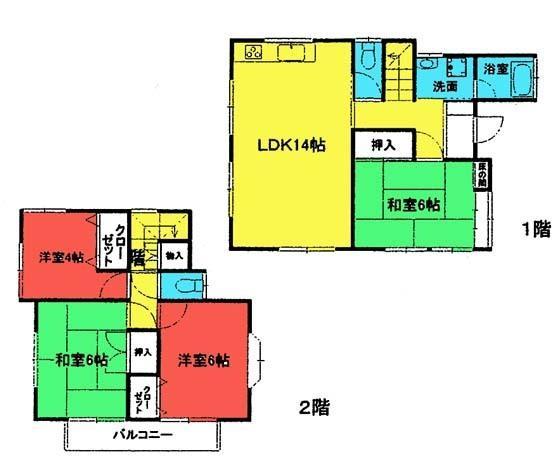 Floor plan. 7.9 million yen, 4LDK, Land area 166.08 sq m , Building area 83.63 sq m