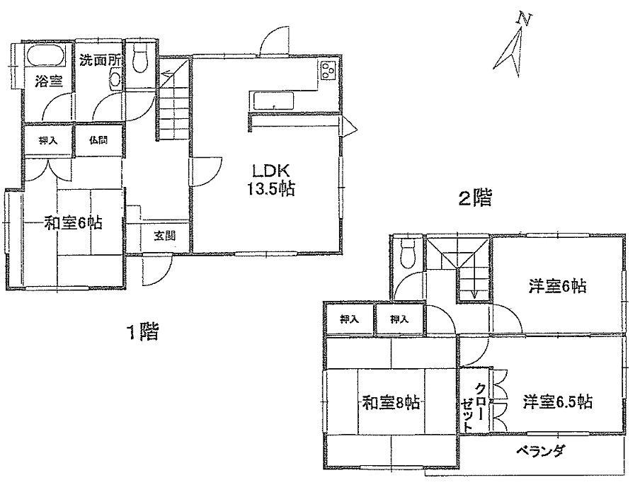 Floor plan. 8.8 million yen, 4LDK, Land area 168 sq m , Building area 93.56 sq m