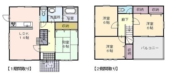 Floor plan. 14.8 million yen, 4LDK, Land area 312 sq m , Building area 94.4 sq m Floor