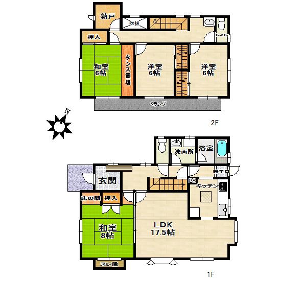Floor plan. 9.3 million yen, 4LDK, Land area 193.37 sq m , Building area 118.83 sq m