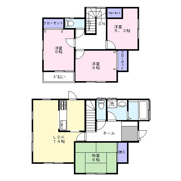 Floor plan. 6.5 million yen, 4LDK, Land area 152 sq m , Building area 96.1 sq m