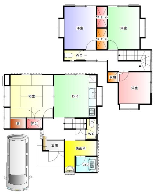 Floor plan. 8.8 million yen, 4DK, Land area 150.44 sq m , Building area 92.32 sq m