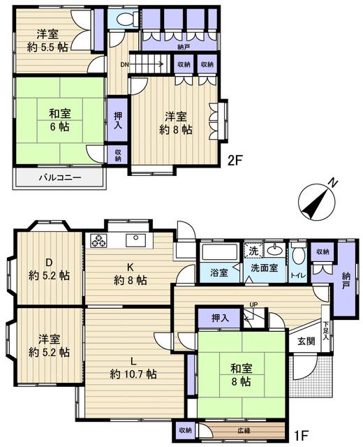 Floor plan. 19,800,000 yen, 5LDK+S, Land area 233.9 sq m , Building area 148.94 sq m drawing room is also available as a distant type of 1F Japanese-style room