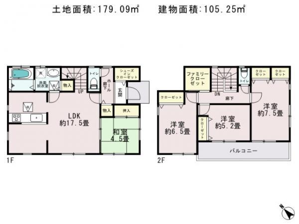 Floor plan. 30,051,000 yen, 4LDK, Land area 179.09 sq m , Priority to the present situation is if it is different from the building area 105.25 sq m drawings