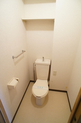 Toilet. Toilet (with outlet) There is also a shelf at the top