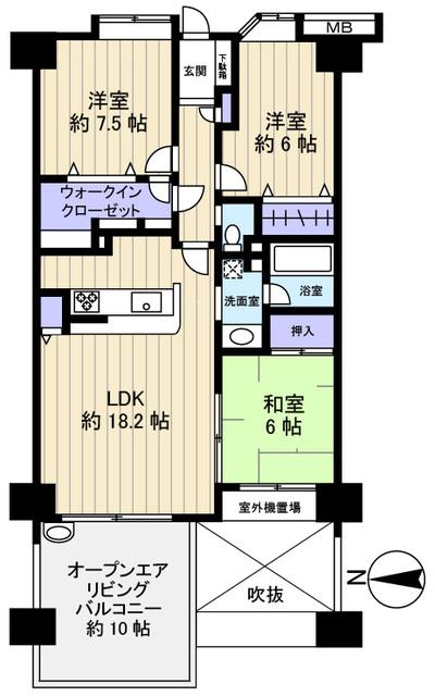 Floor plan. 3LDK, Price 22,300,000 yen, Occupied area 82.78 sq m , Balcony area 14.63 sq m is a floor plan of all rooms 6 quires more leeway