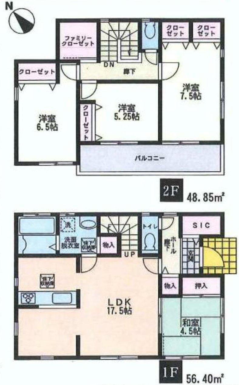 Floor plan. 29,800,000 yen, 4LDK, Land area 179.09 sq m , Building area 105.25 sq m