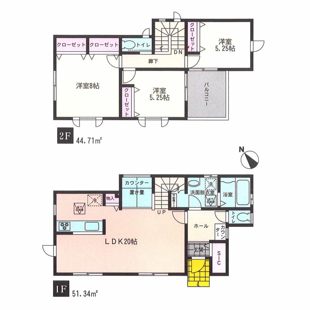 Floor plan. 31,800,000 yen, 3LDK + S (storeroom), Land area 125.74 sq m , Building area 96.05 sq m