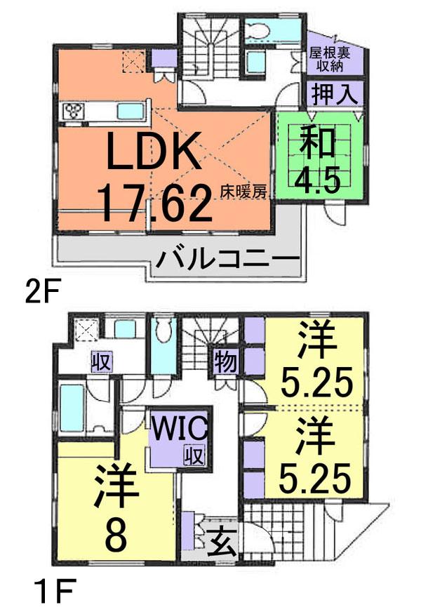 Floor plan. (4 Building), Price 29,700,000 yen, 4LDK, Land area 130.51 sq m , Building area 108.05 sq m