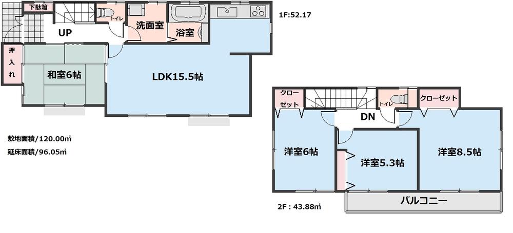 Floor plan. (4 Building), Price 24,800,000 yen, 4LDK, Land area 120 sq m , Building area 96.05 sq m
