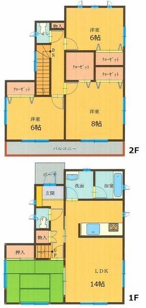 Floor plan. 25,800,000 yen, 4LDK, Land area 120.25 sq m , Building area 96.39 sq m