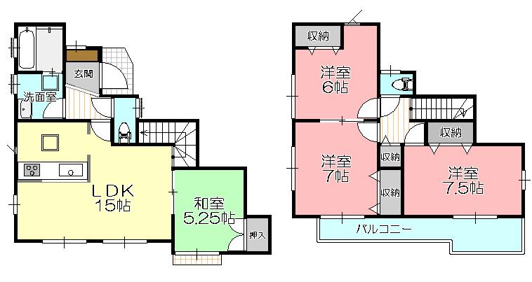 Floor plan. (1 Building), Price 25,900,000 yen, 4LDK, Land area 100.15 sq m , Building area 95.92 sq m