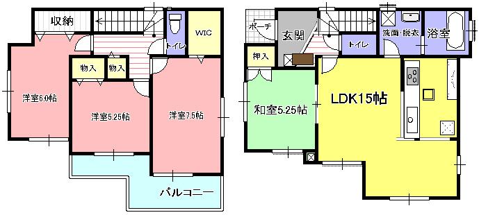 Floor plan. (Building 2), Price 26,300,000 yen, 4LDK+S, Land area 100.15 sq m , Building area 96.47 sq m