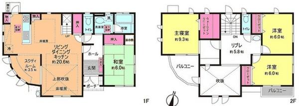Floor plan. (3-22-4), Price 36,168,000 yen, 4LDK+S, Land area 228.67 sq m , Building area 128.25 sq m