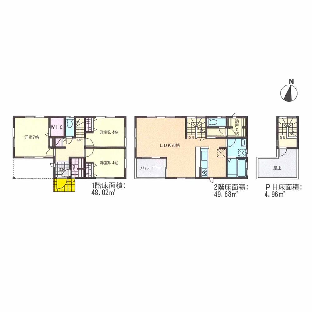 Floor plan. (6 Building), Price 29.4 million yen, 3LDK+S, Land area 136.21 sq m , Building area 102.66 sq m