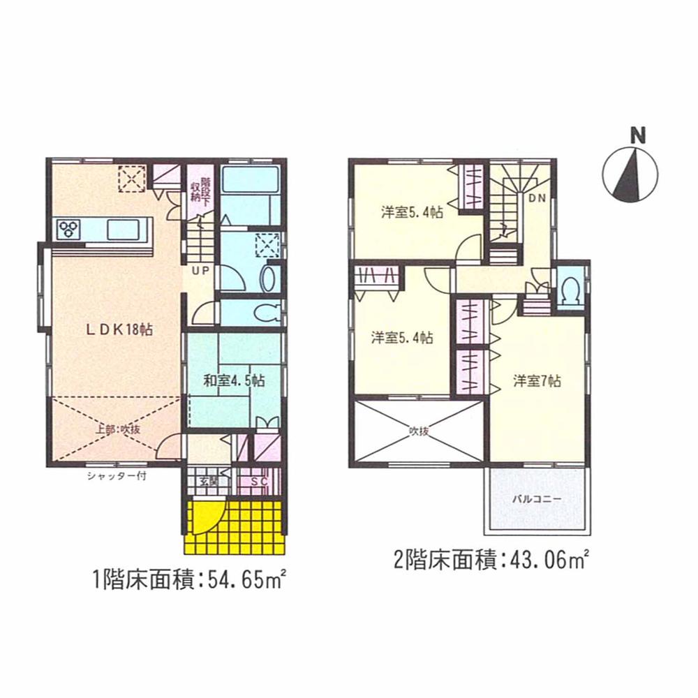 Floor plan. (9 Building), Price 30.5 million yen, 4LDK, Land area 135.31 sq m , Building area 97.71 sq m