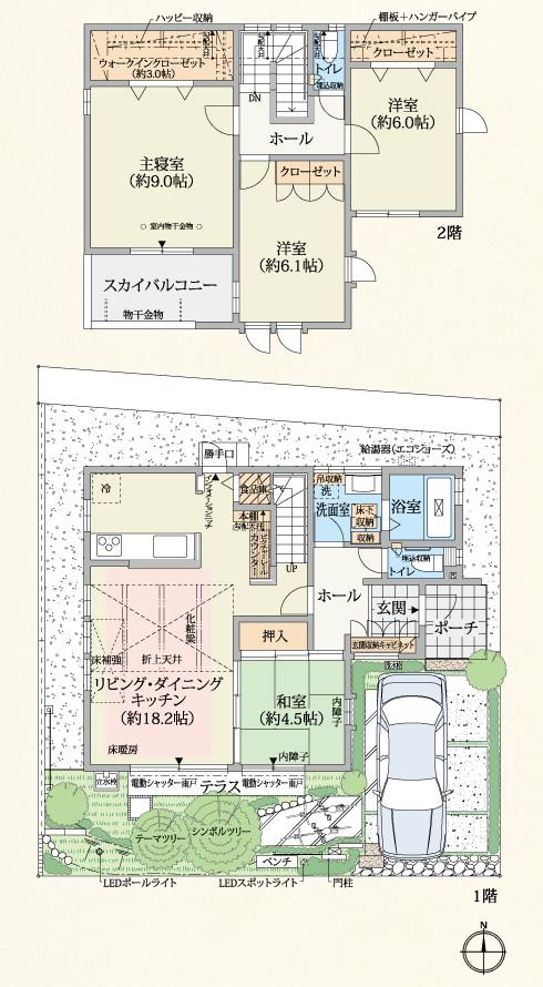 Floor plan. (5 Building), Price 45,800,000 yen, 4LDK, Land area 136.18 sq m , Building area 109.3 sq m