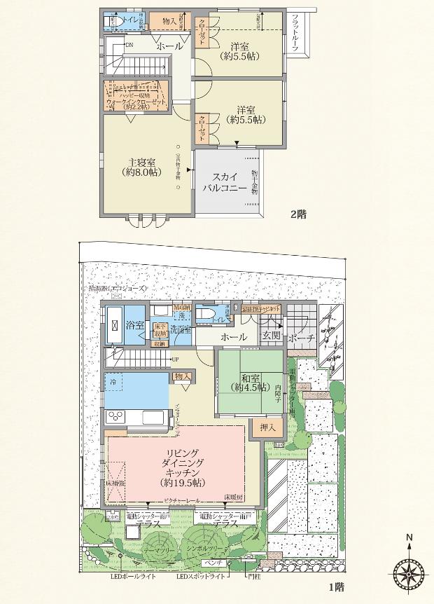 Floor plan. (6 Building), Price 45,400,000 yen, 4LDK, Land area 136.18 sq m , Building area 106.81 sq m