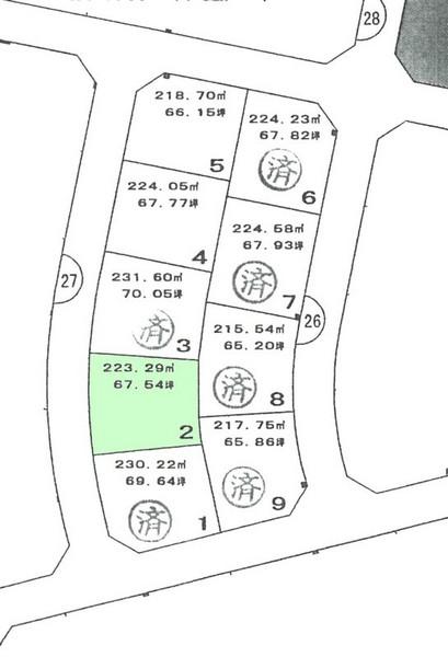 Compartment figure. Land price 13,285,000 yen, Land area 223.29 sq m