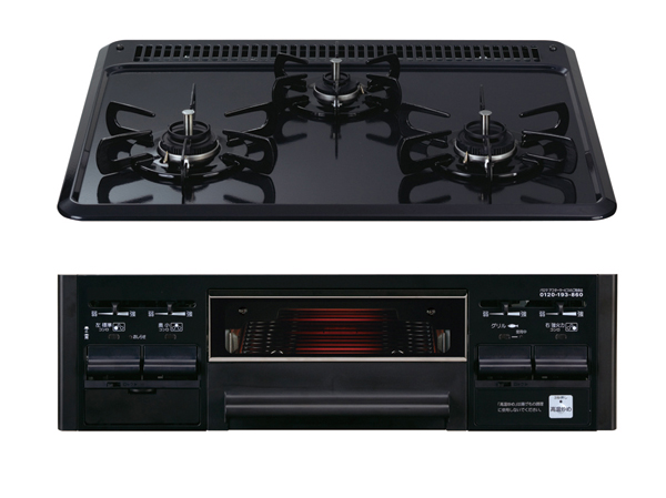 Kitchen.  [Gas range] Grill fire prevention device or overheating prevention device, All mouth forgetting to turn off the timer, etc., Peace of mind function is fully loaded. It is easy to clean. (Same specifications)