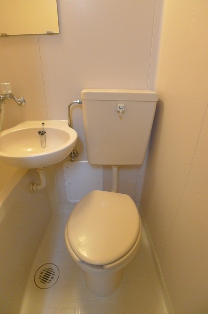 Toilet. Clean flush toilets equipped