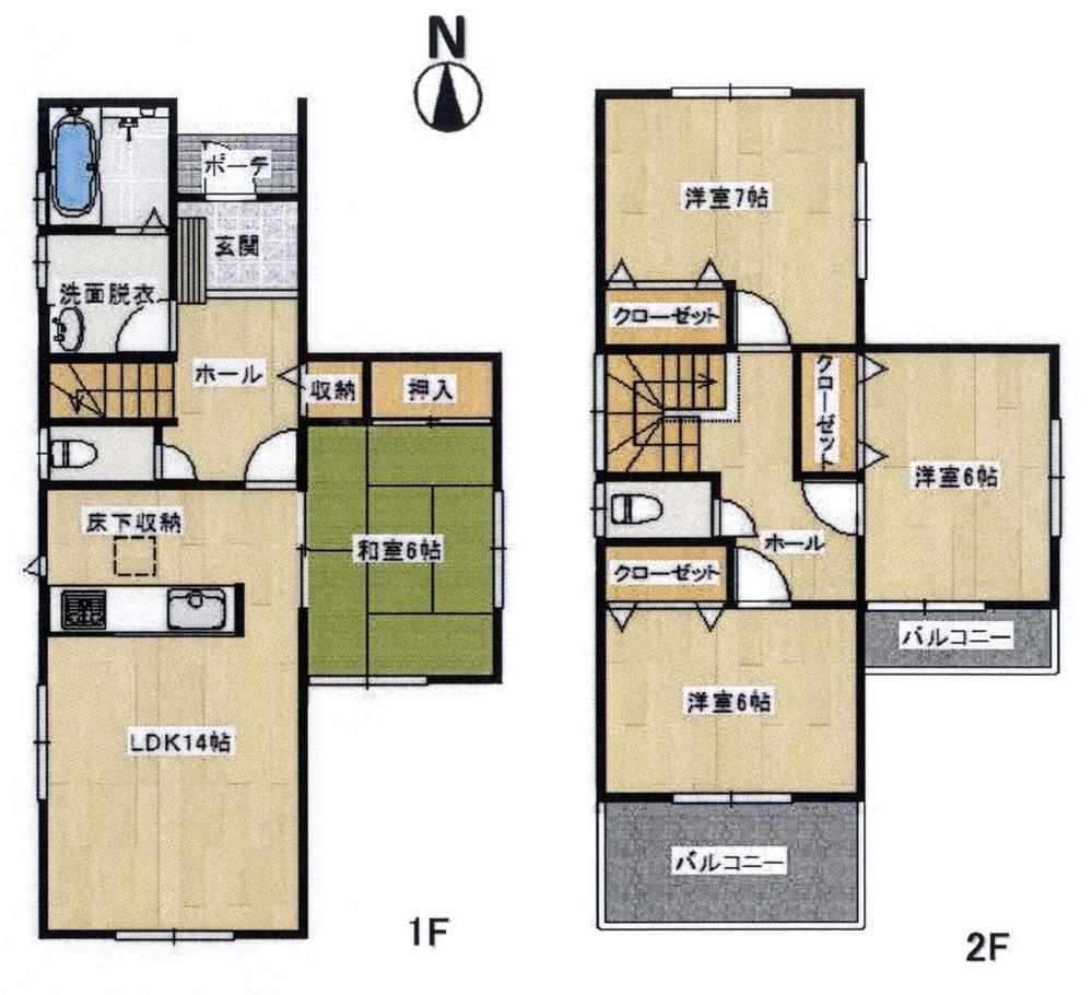 Floor plan. (4 Building), Price 28.8 million yen, 4LDK, Land area 107.15 sq m , Building area 99.36 sq m