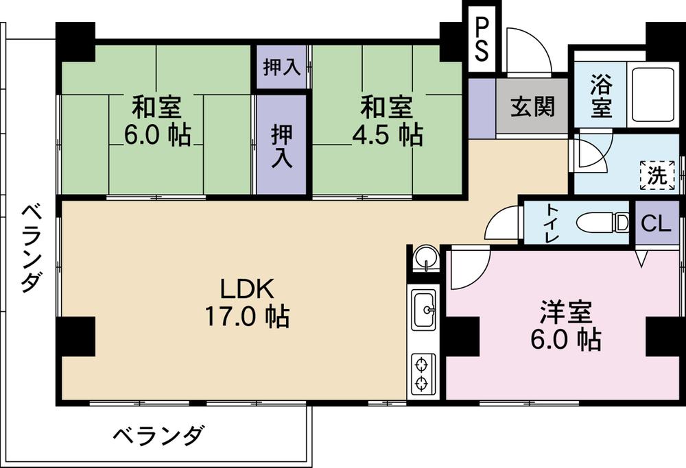 Floor plan. 3LDK, Price 12 million yen, Occupied area 77.01 sq m , Balcony area 11.04 sq m LDK is a spacious 17 Pledge of 3LDK